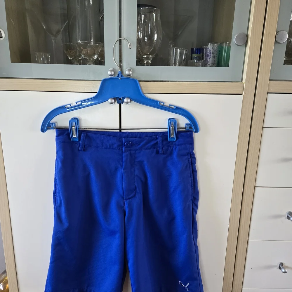 Puma Royal Blue Boys Shorts with Grey Logo Tag, Size L.